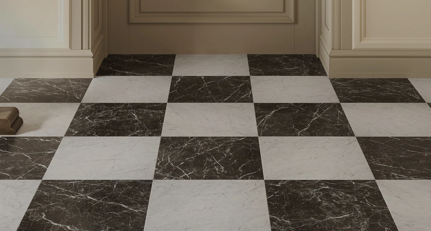 checkered tile floor