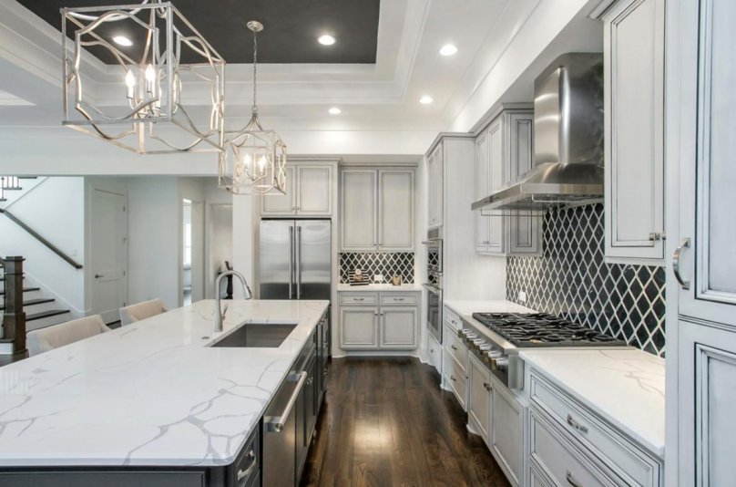 White marble counter tops